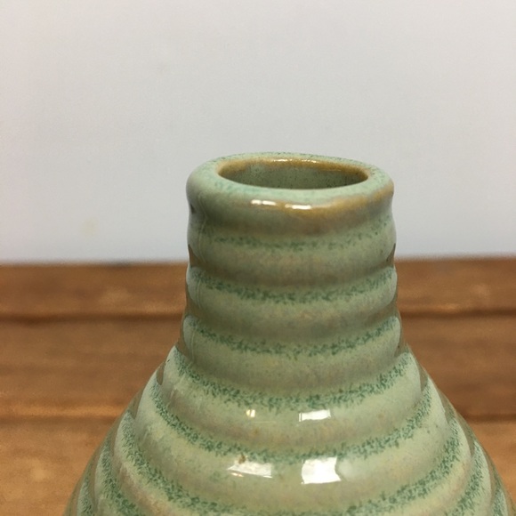 MCM Green Ombre Coiled Gourd Pottery Vase - Picture 2 of 9